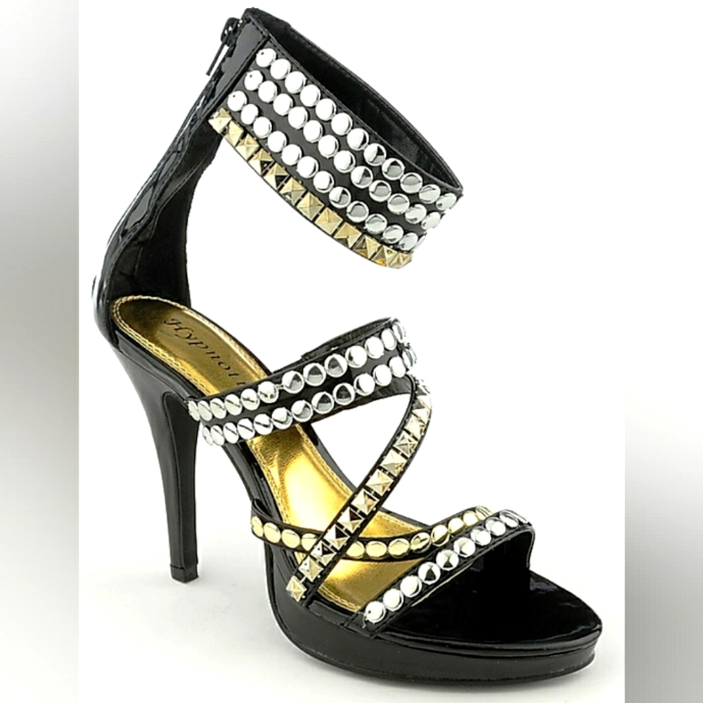Hypnotic Persian Studded Ankle Cuff Heel Sandals
